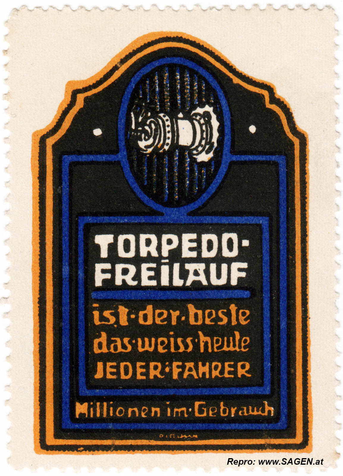 Reklamemarke Torpedo-Freilauf