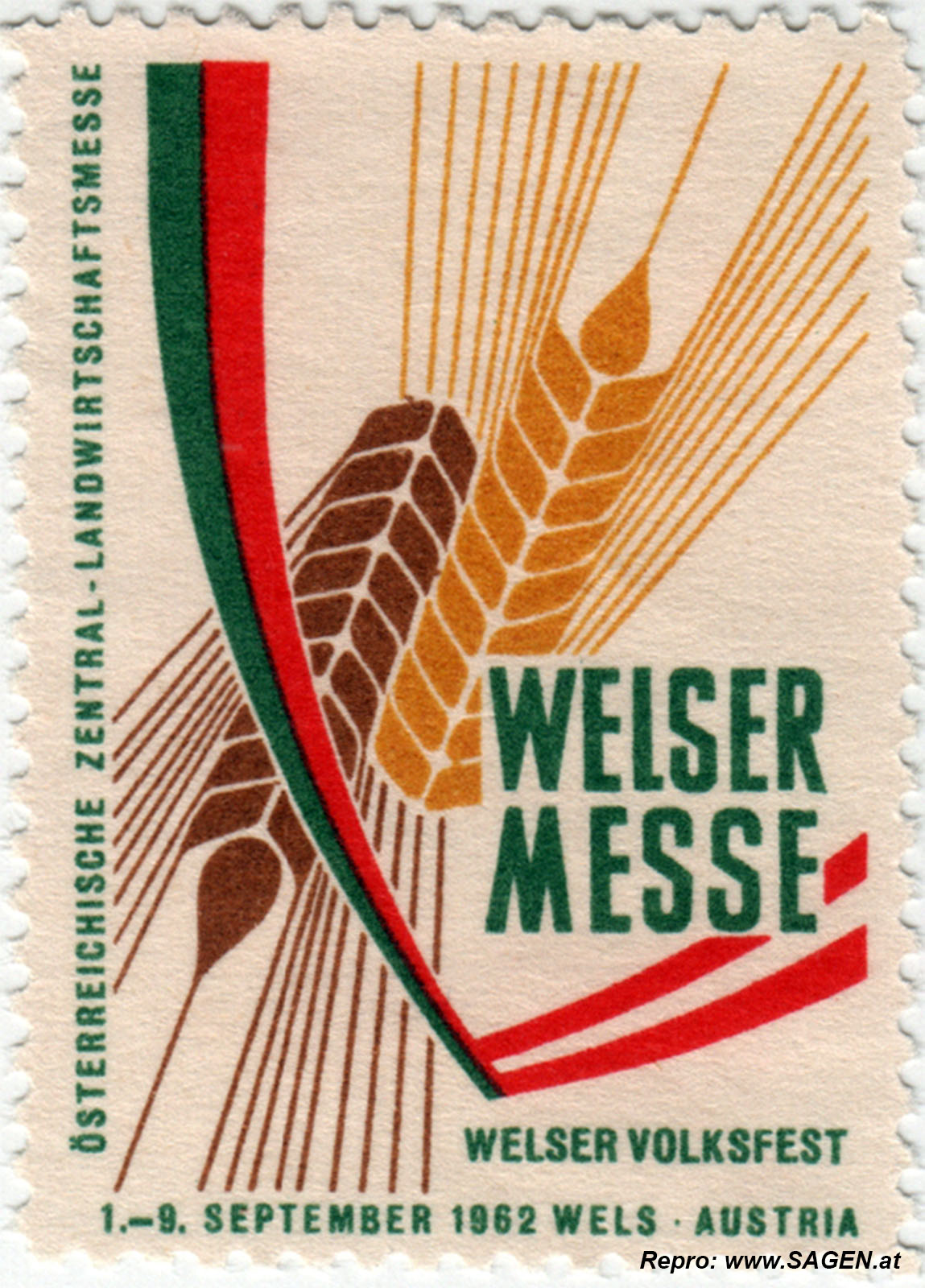 Reklamemarke Welser Messe 1962