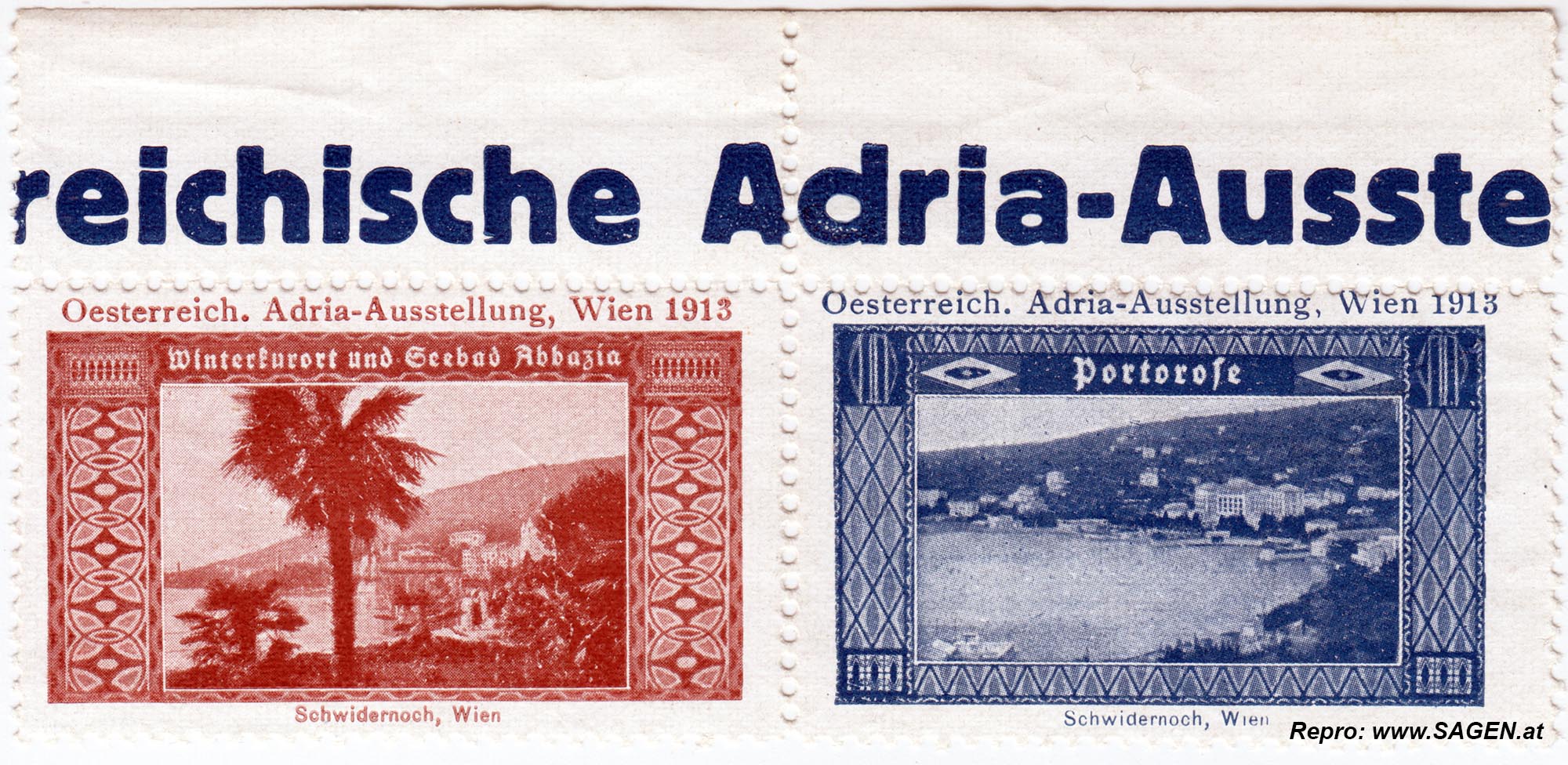 Reklamemarken Österreichische Adria-Ausstellung 1913
