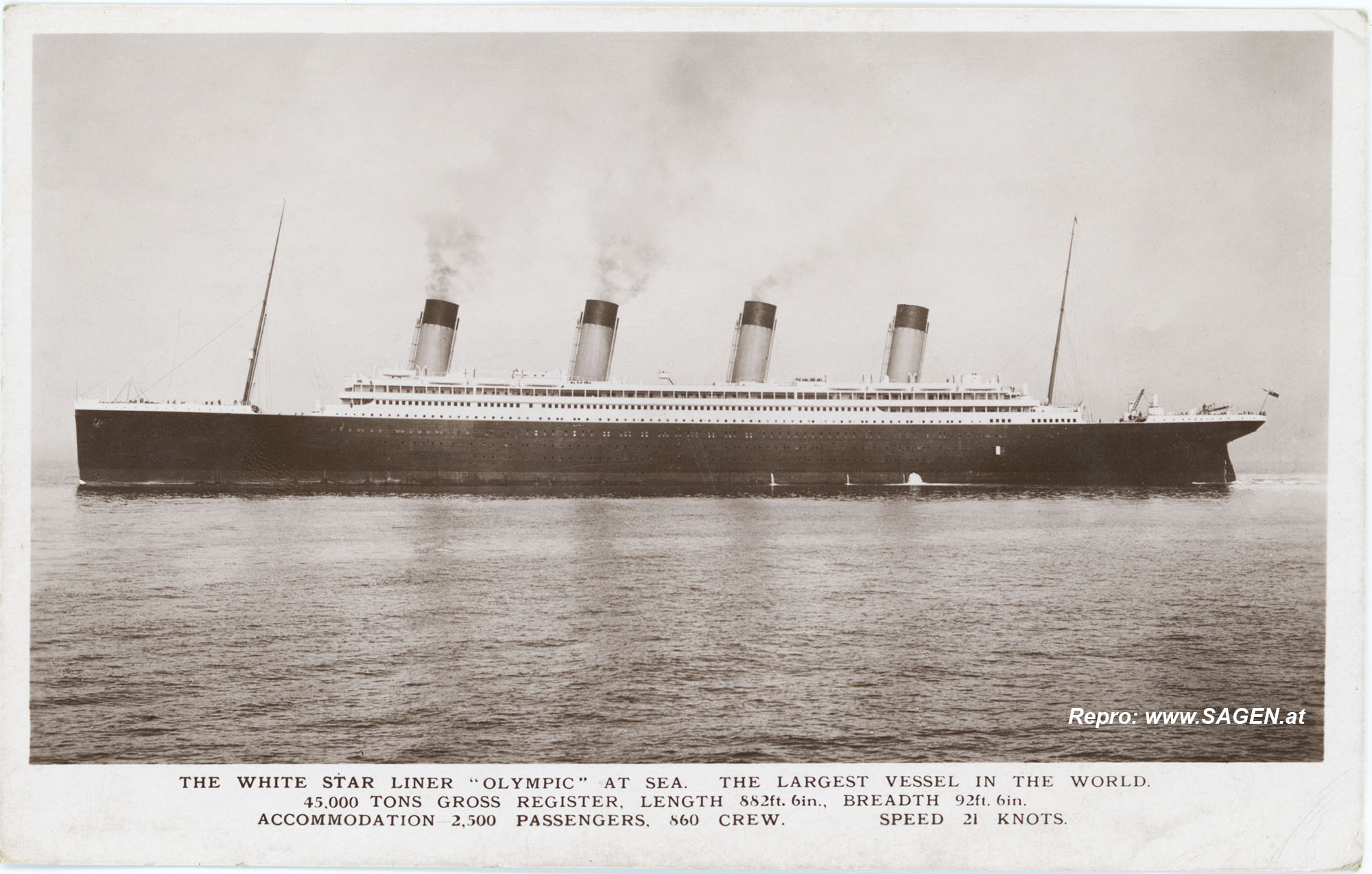 RMS Olympic, The White Star Liner "Olympic" at sea