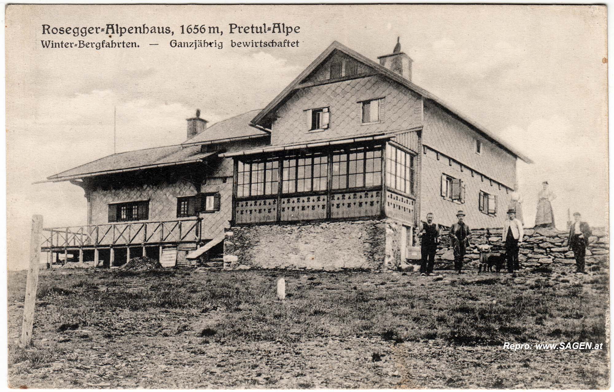 Rosegger-Alpenhaus, 1656 m, Pretulalpe 1924