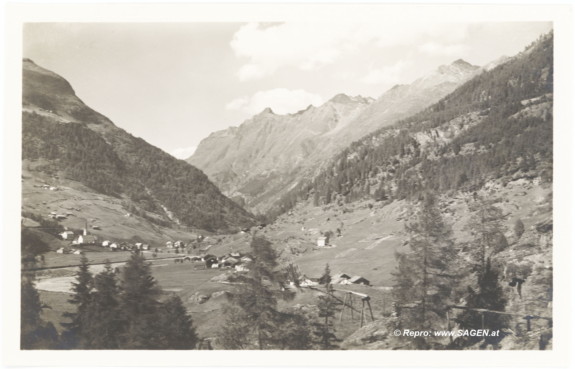 Sölden (1366m) gegen Norden. Fotografie J. Riml, Sölden