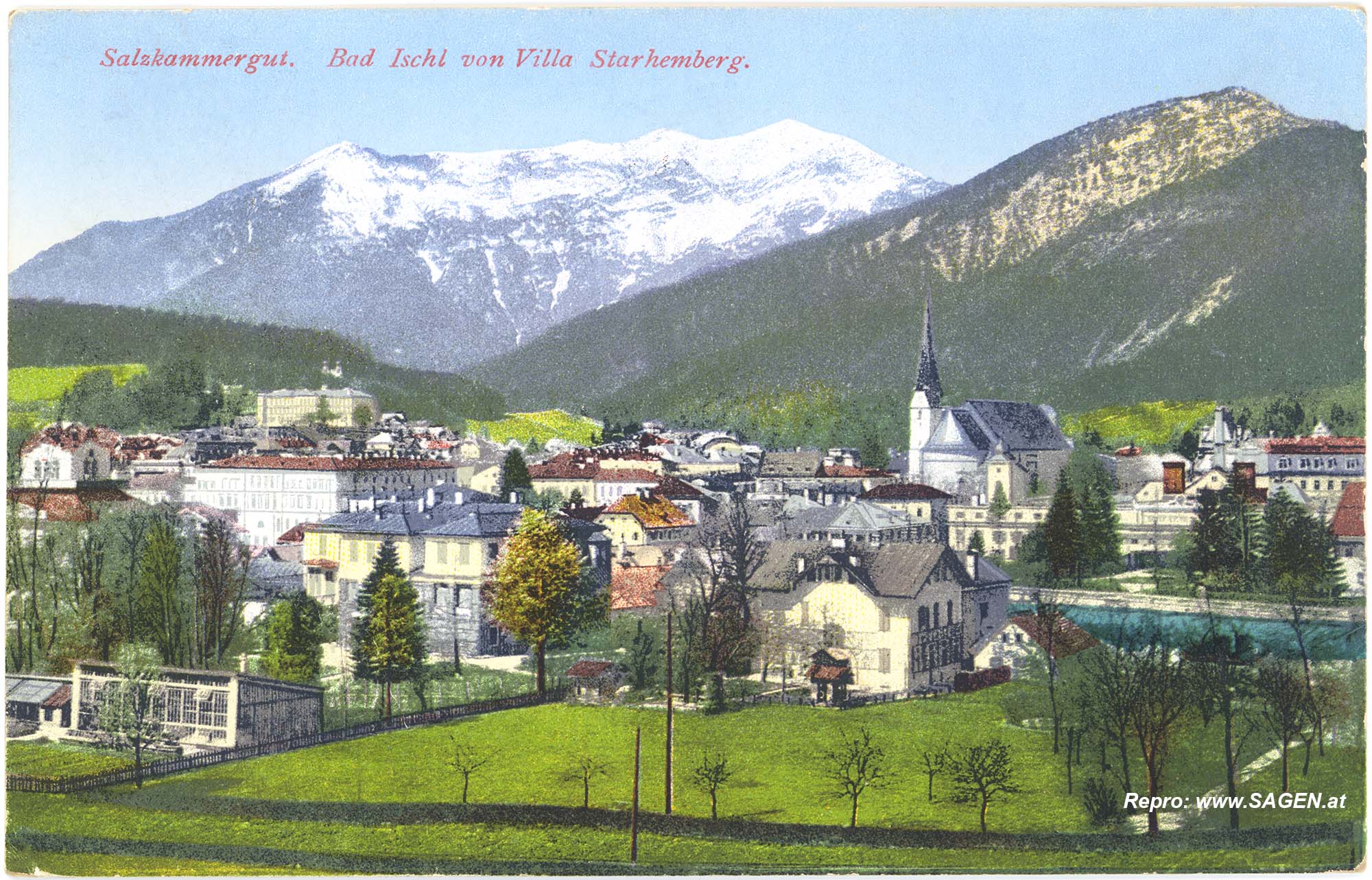 Salzkammergut. Bad Ischl von Villa Starhemberg.