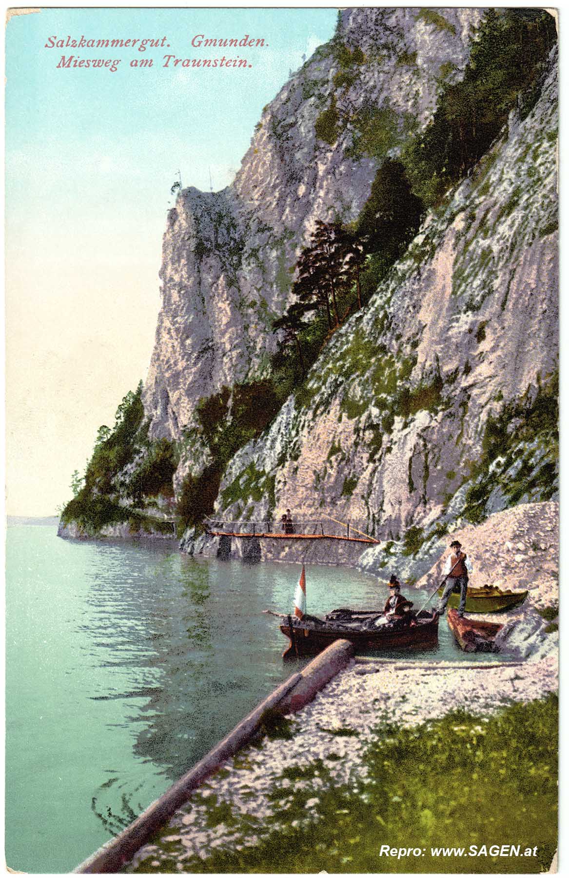 Salzkammergut. Gmunden. Miesweg am Traunstein -  im Jahr 1906.