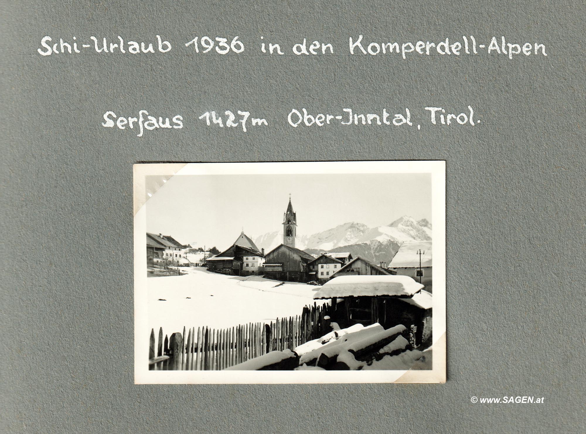 Schi-Urlaub 1936 in den Komperdell-Alpen (Schi-Urlaub 1936 in Serfaus, Tirol)