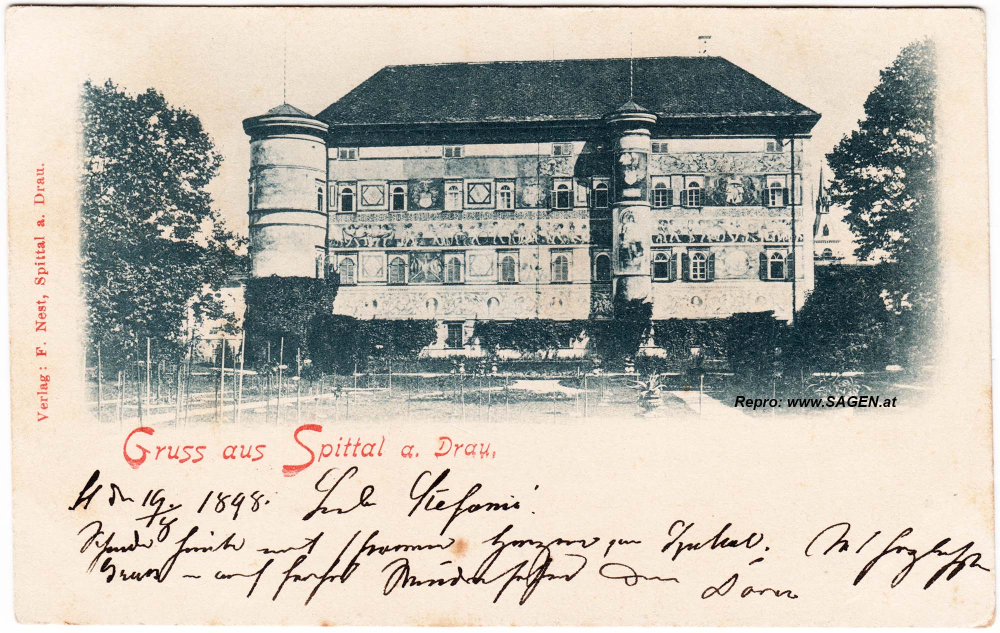 Schloss Porcia, Spittal an der Drau um 1898