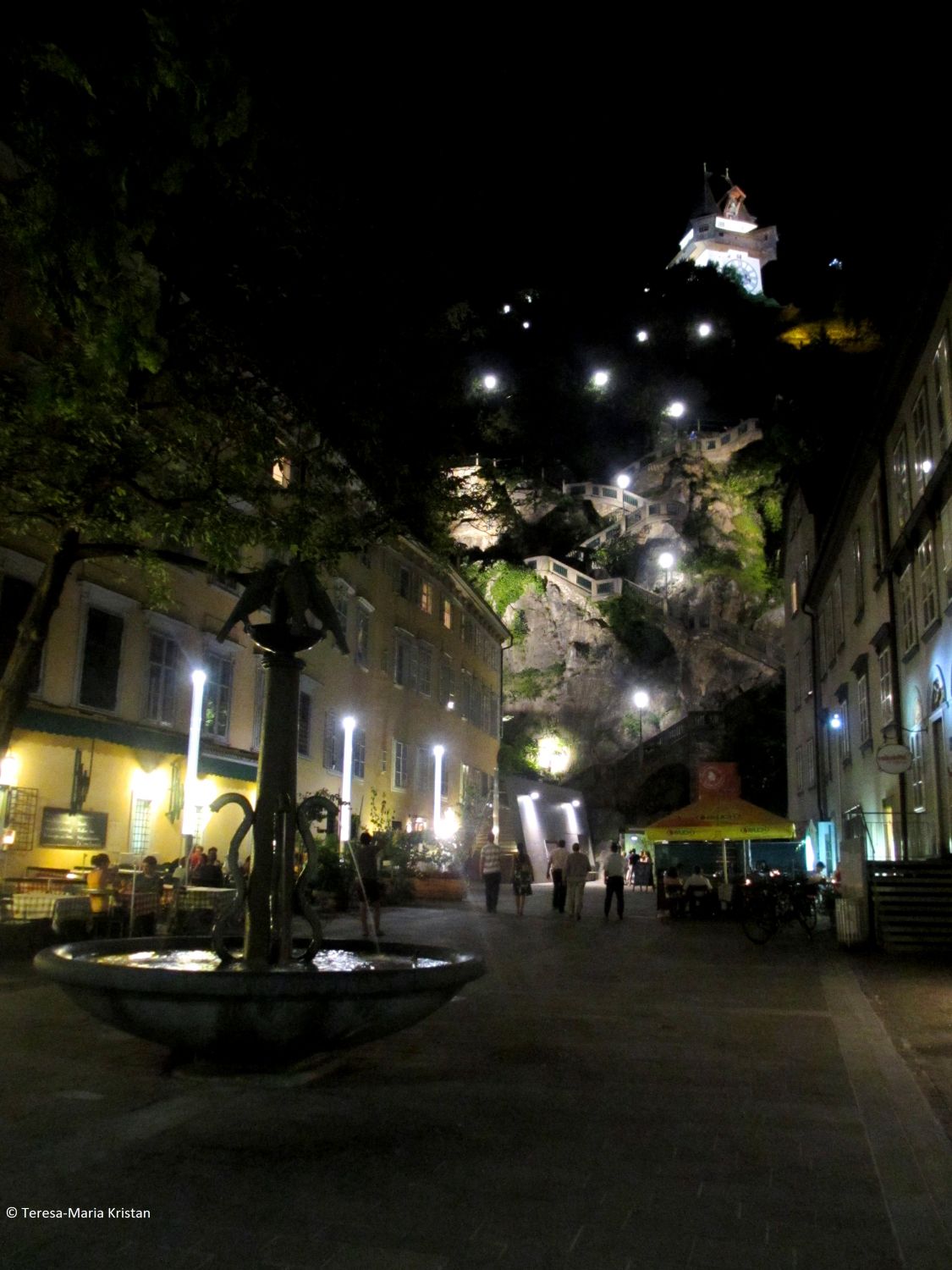 Schlossbergplatz - Graz in der Nacht