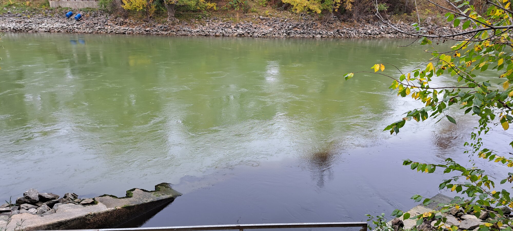 Schwarzes Wasser im Donaukanal Wien Simmering