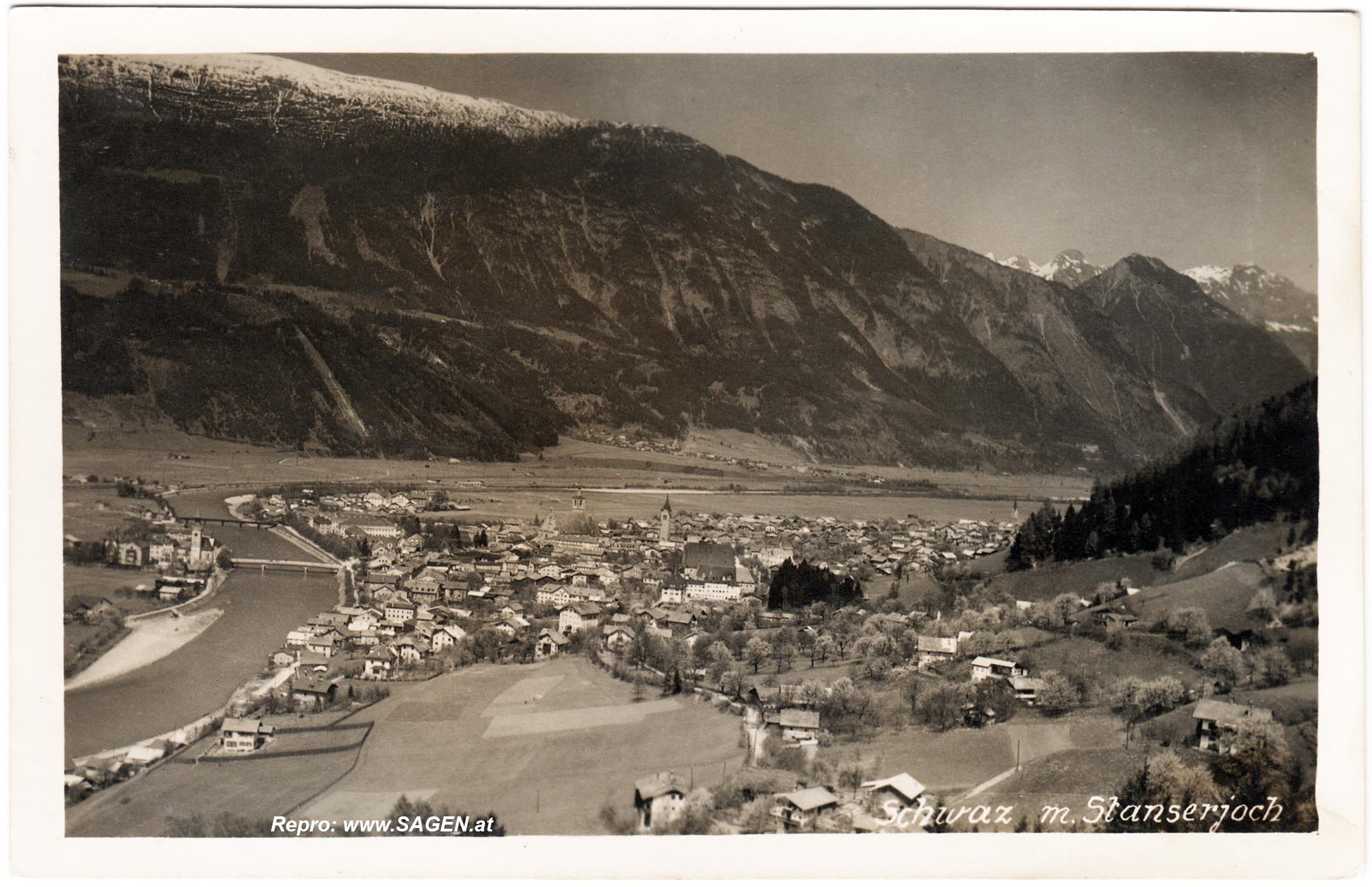 Schwaz mit Stanserjoch um 1950