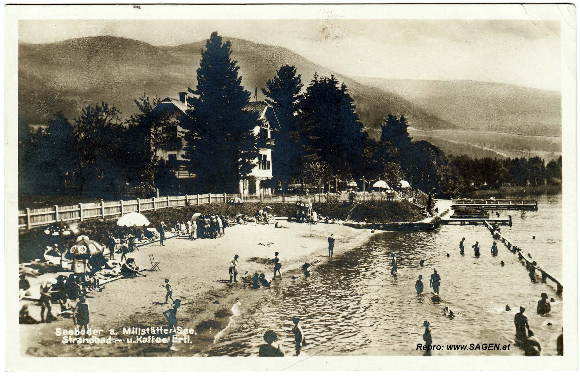 Seeboden am Millstätter See, Strandbad und Kaffee Ertl 1930