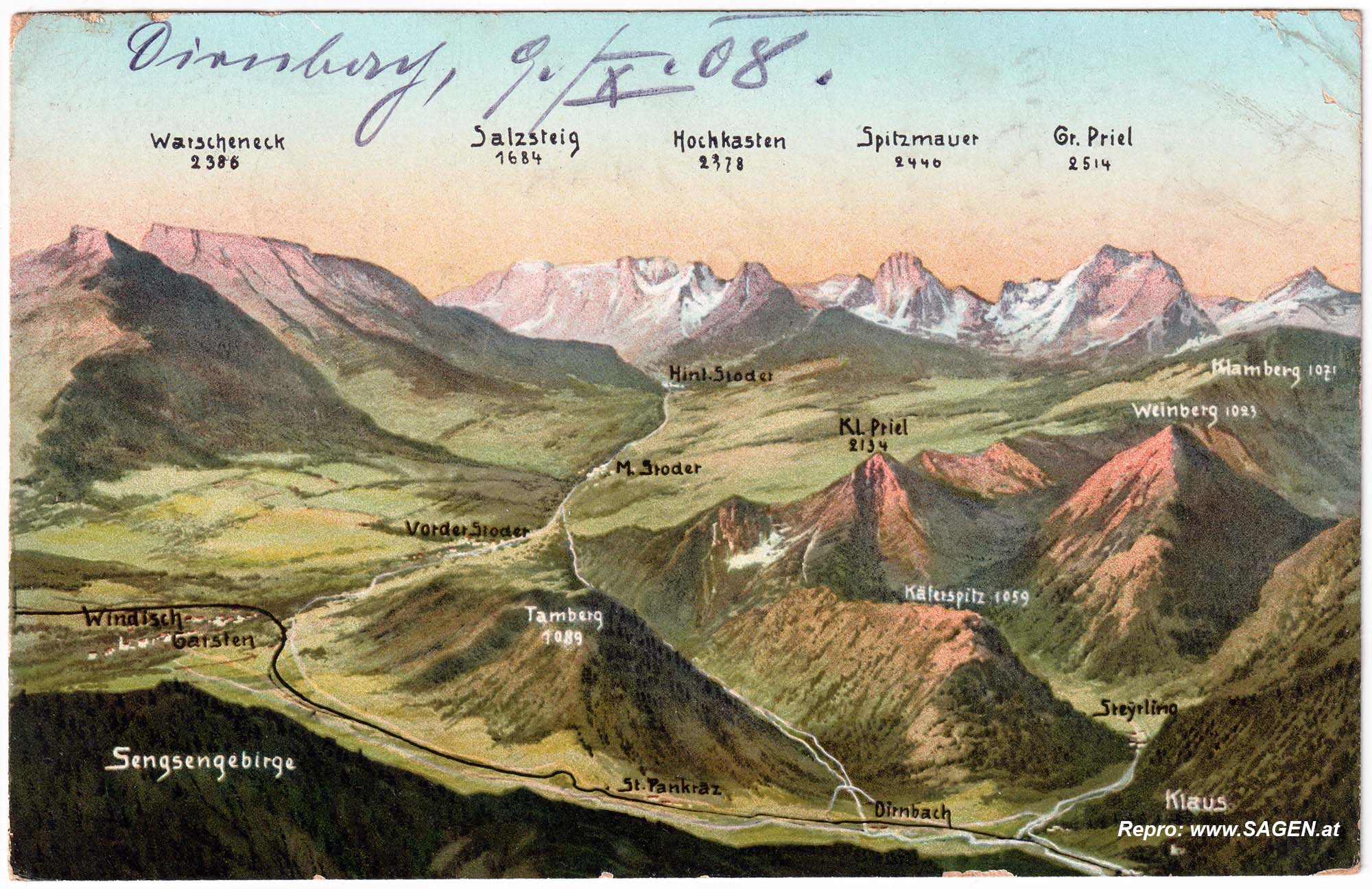 Sengsengebirge Panorama 1907