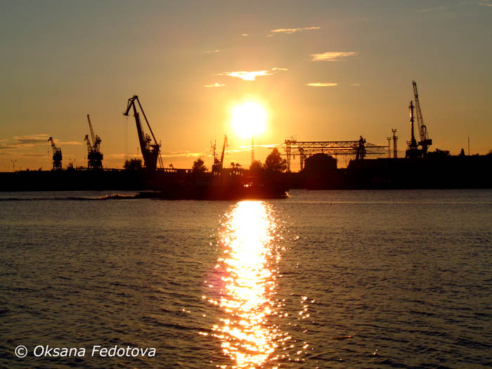 Sonnenuntergang. Moseev-Insel, Archangelsk