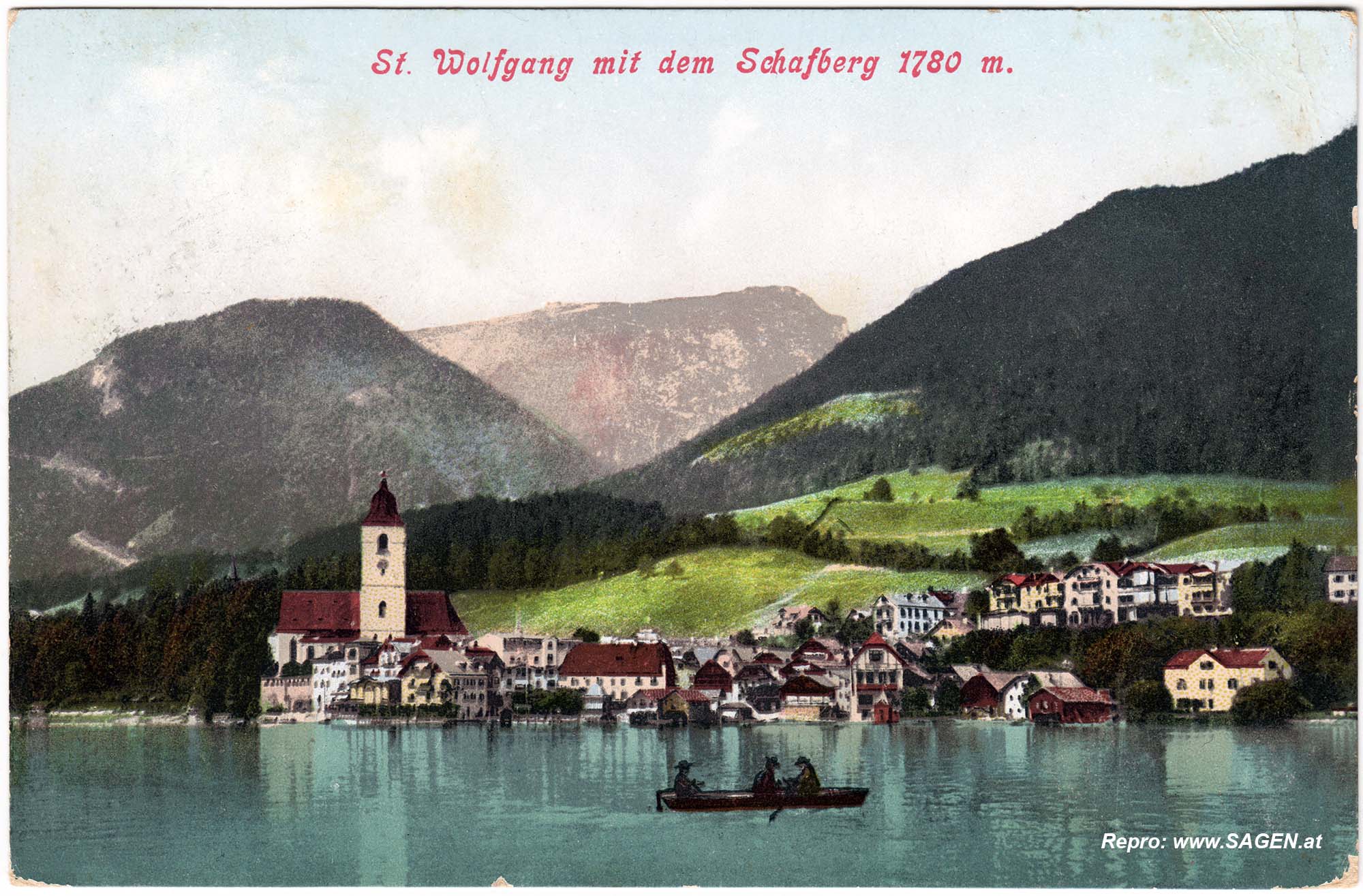 St. Wolfgang mit dem Schafberg im Jahr 1906