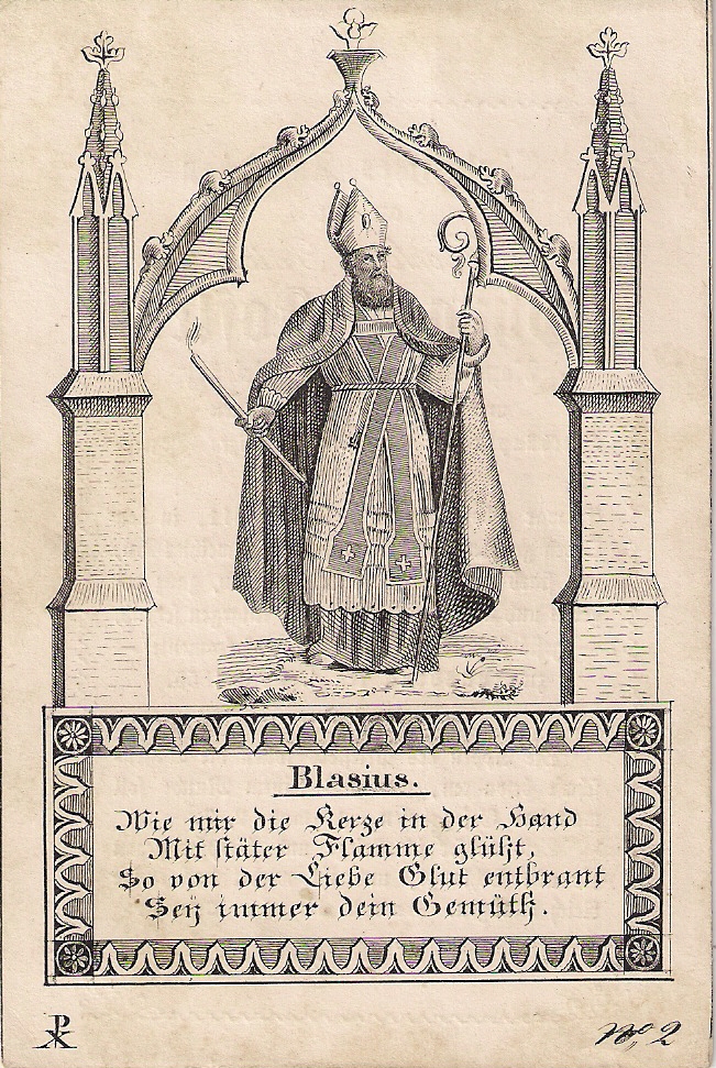 Sterbebild aus 1855 (Tirol) - Blasius