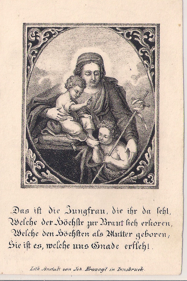 Sterbebild aus St. Johann in Tirol (Bez. Kitzbühel)