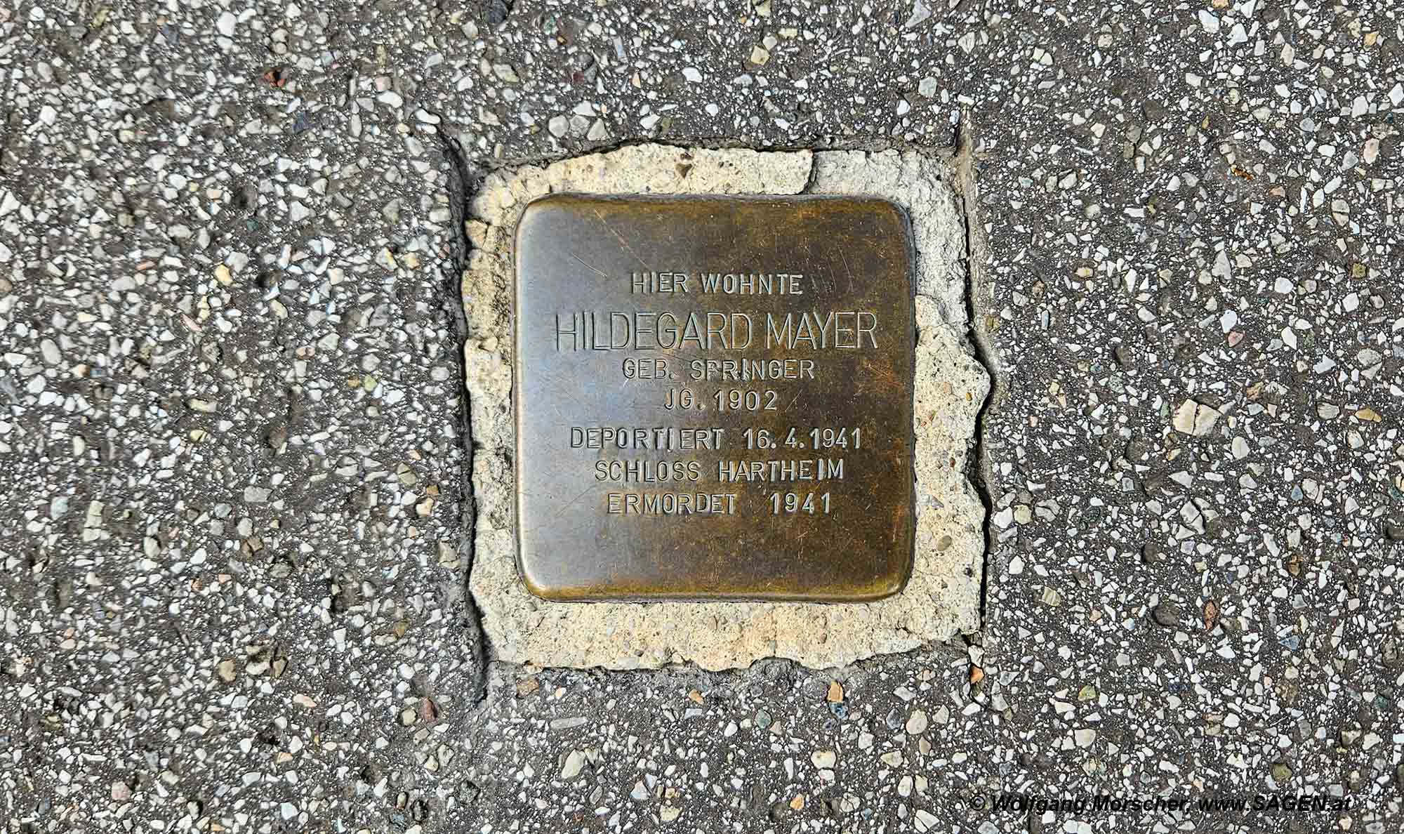 Stolperstein Hildegard Mayer geb. Springer, Salzburg, Lasserstraße 30