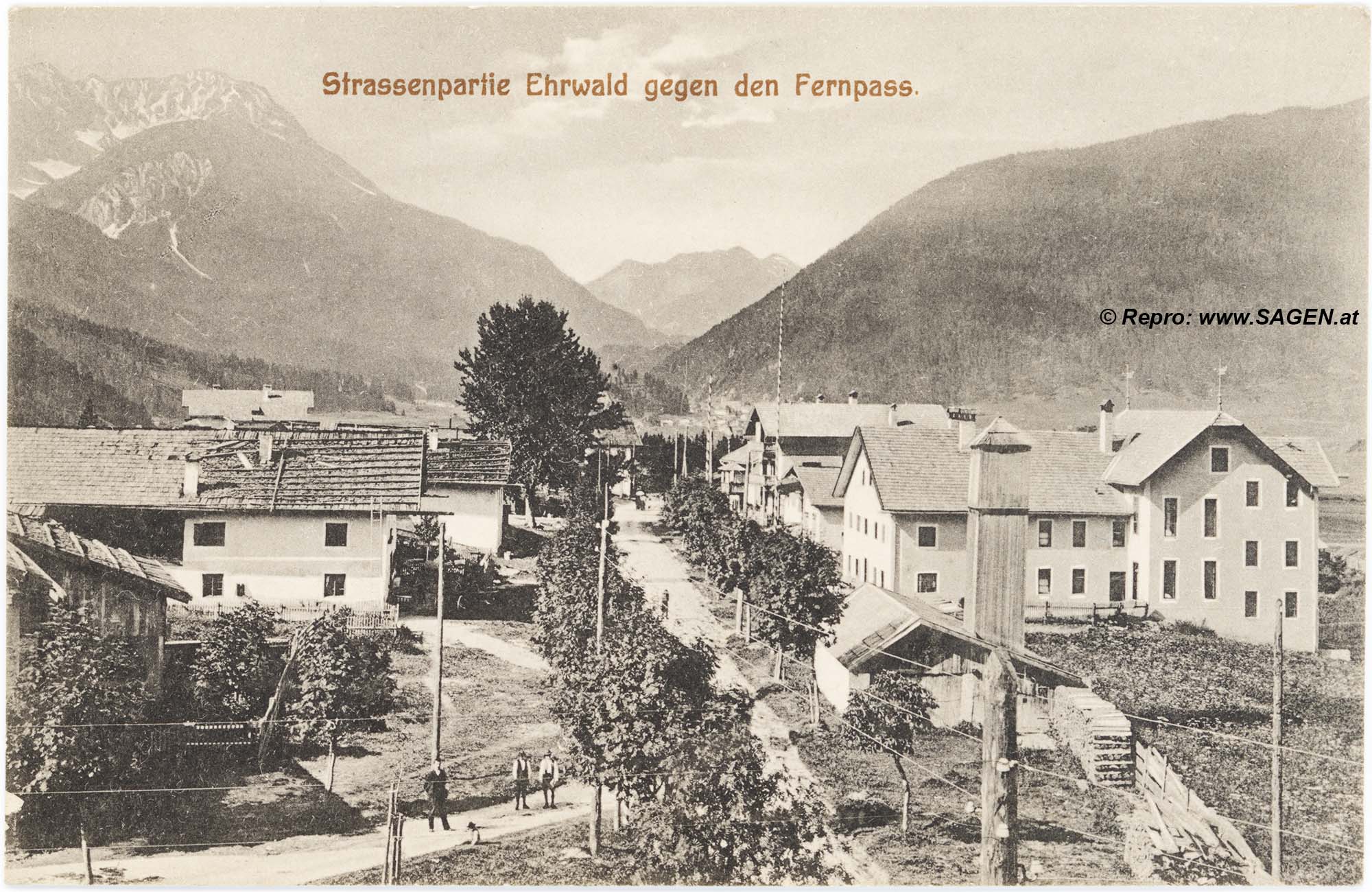 Strassenpartie Ehrwald gegen den Fernpass 1910