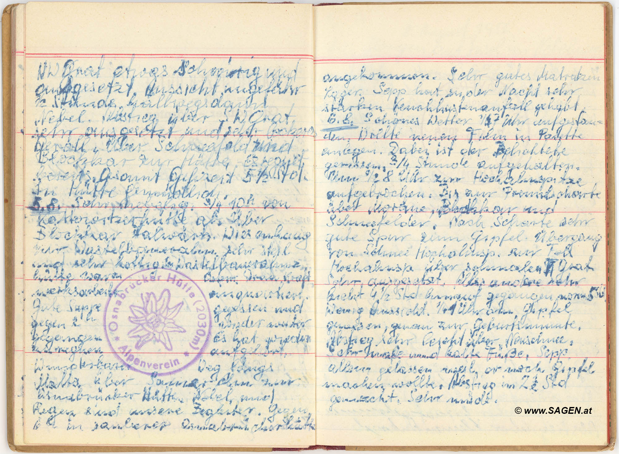 Tagebuch Urlaub in Österreich 1953 - 1957