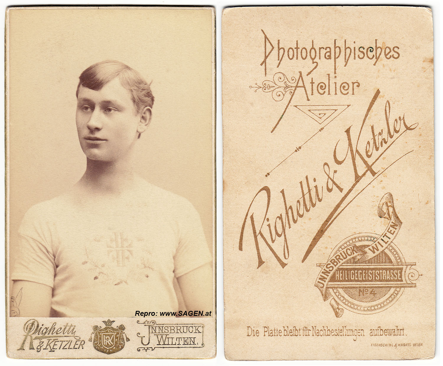Tattoo Herrenporträt 1890, Righetti & Ketzler, Innsbruck Wilten
