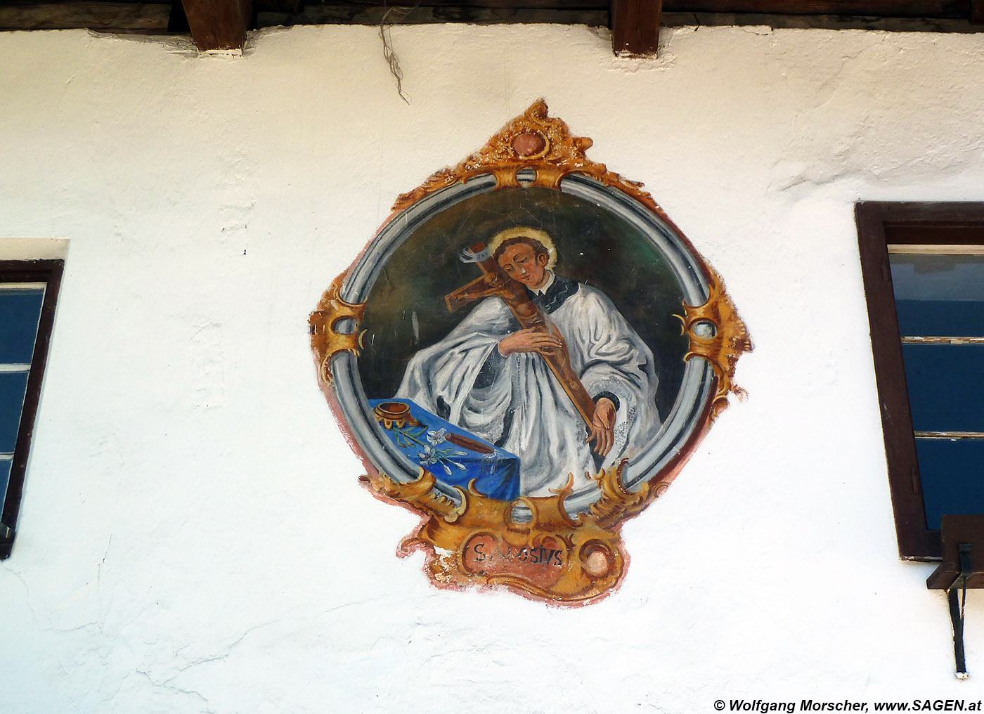 Untermieming Bauernhaus Einhof Fresko hl. Aloysius