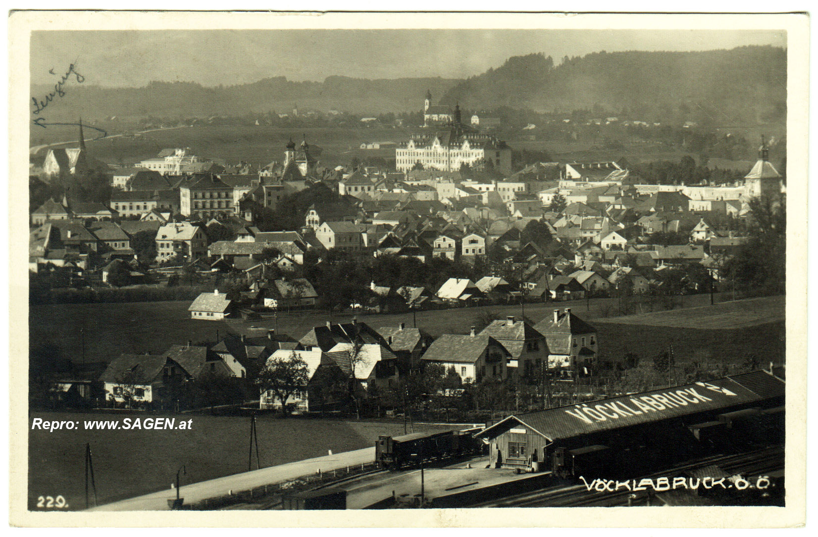 Vöcklabruck Luftfahrt-Bodenmarkierung um 1930