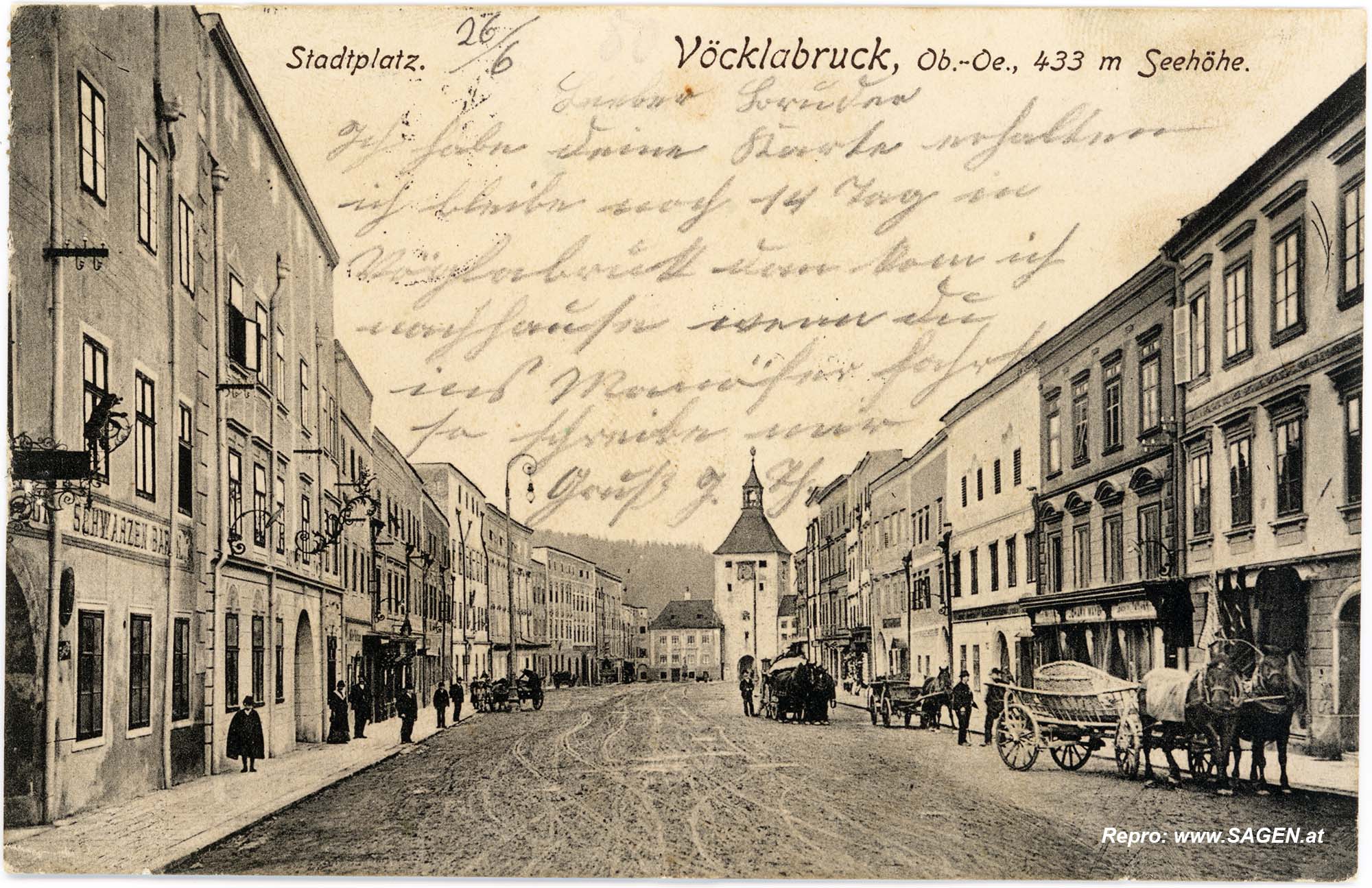 Vöcklabruck, Stadtplatz um 1905