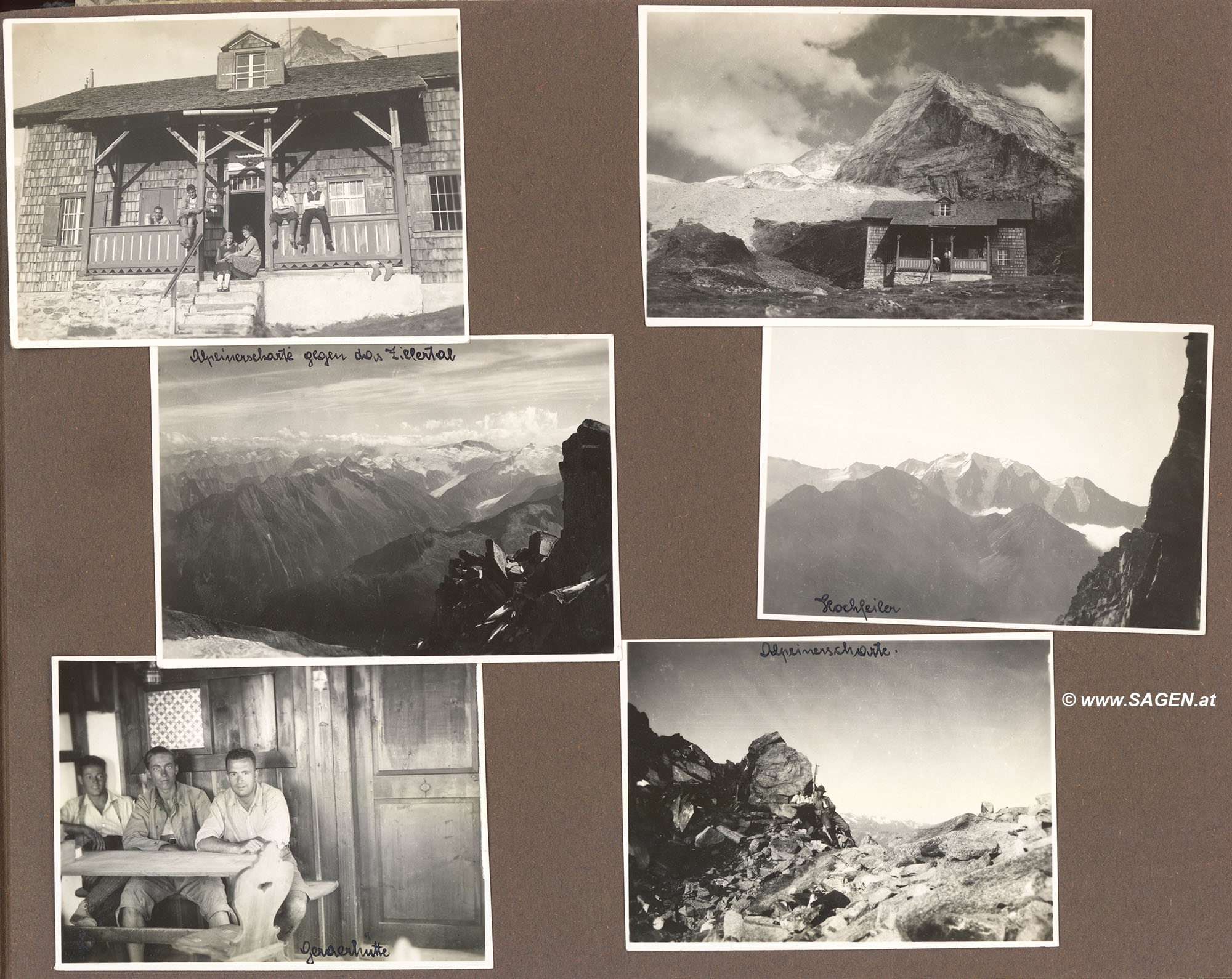 Valsertal, Alpeiner Scharte, Geraer Hütte, 1930er-Jahre