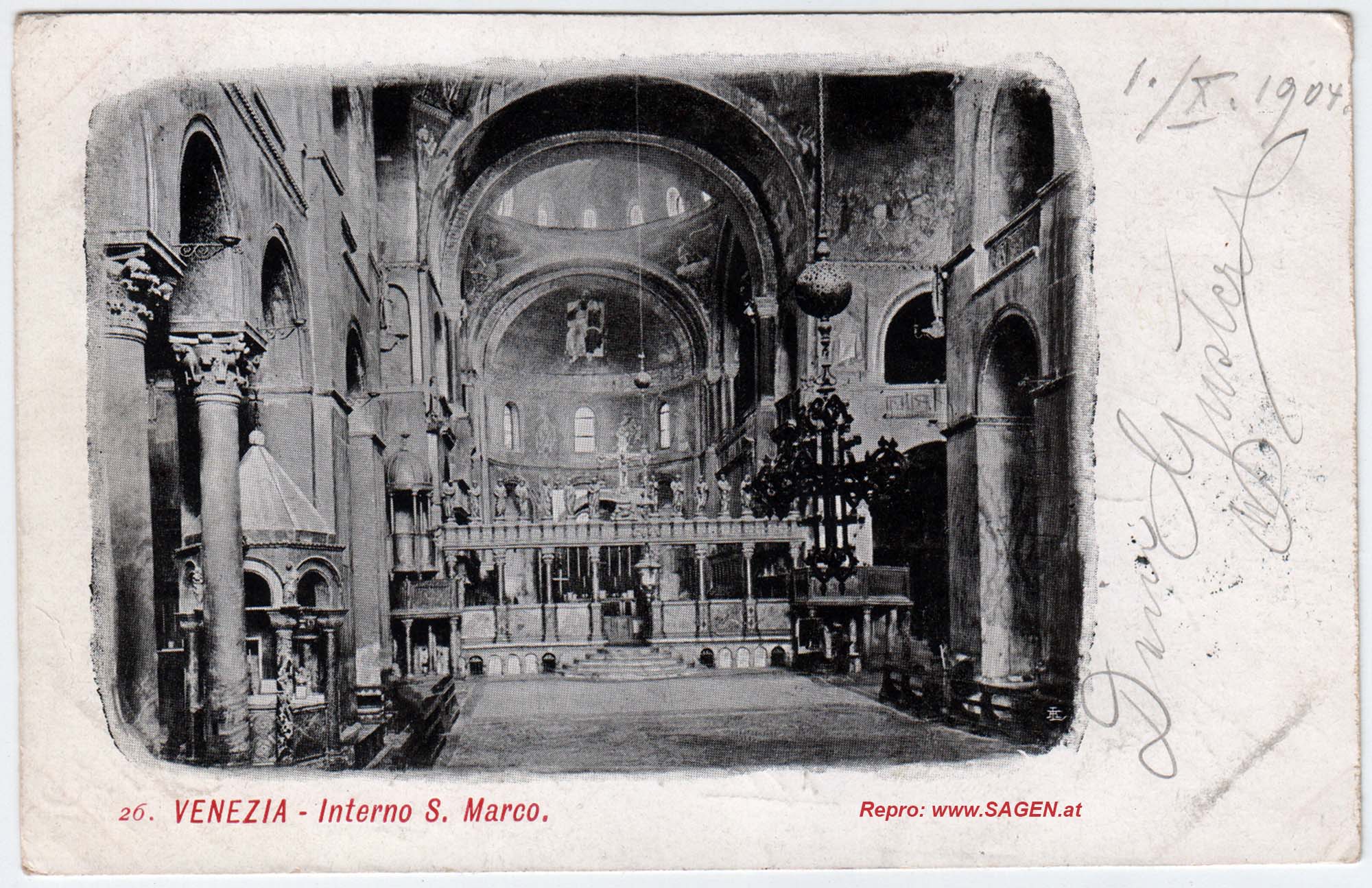 Venedig Innenaufnahme Markusdom um 1904