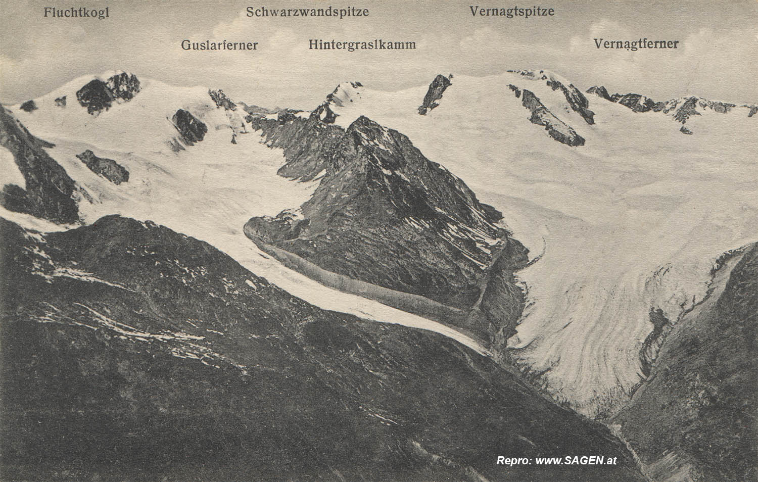 Vernagtferner, gesehen von der Kreuzspitze