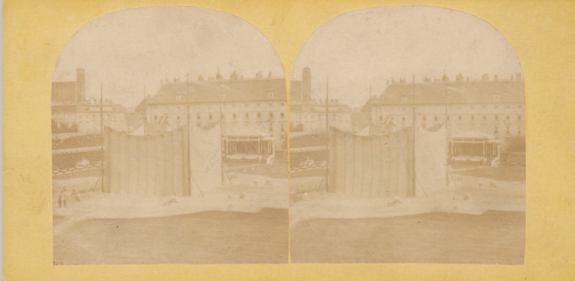 Vorbereitungen zur feierlichen Enthüllung des Erzherzog Karl Denkmals 1860 