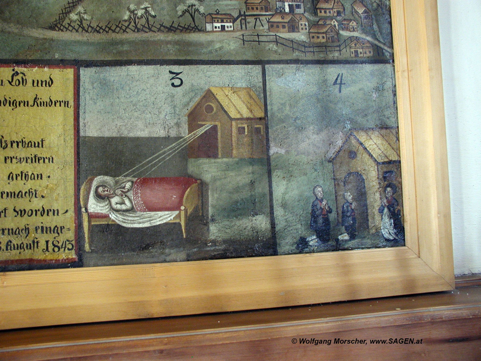Votivbild mit Gründungslegende - Wallfahrtskirche Mariä Reinigung, Hart im Zillertal