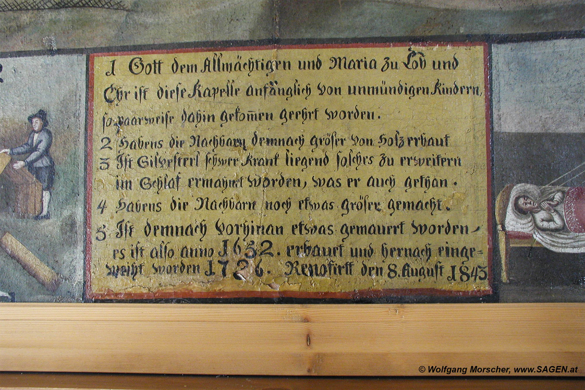 Votivbild mit Gründungslegende - Wallfahrtskirche Mariä Reinigung, Hart im Zillertal