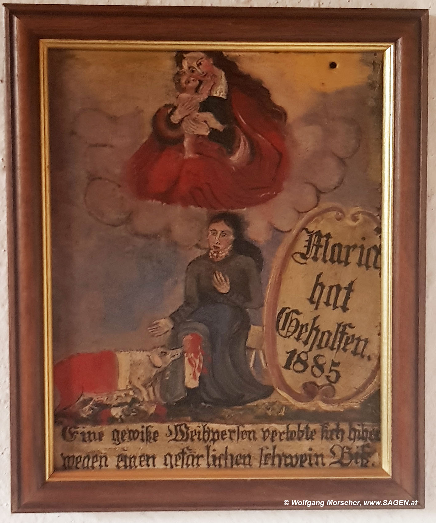 Votivbild Maria Schmolln 1885 Bisswunde