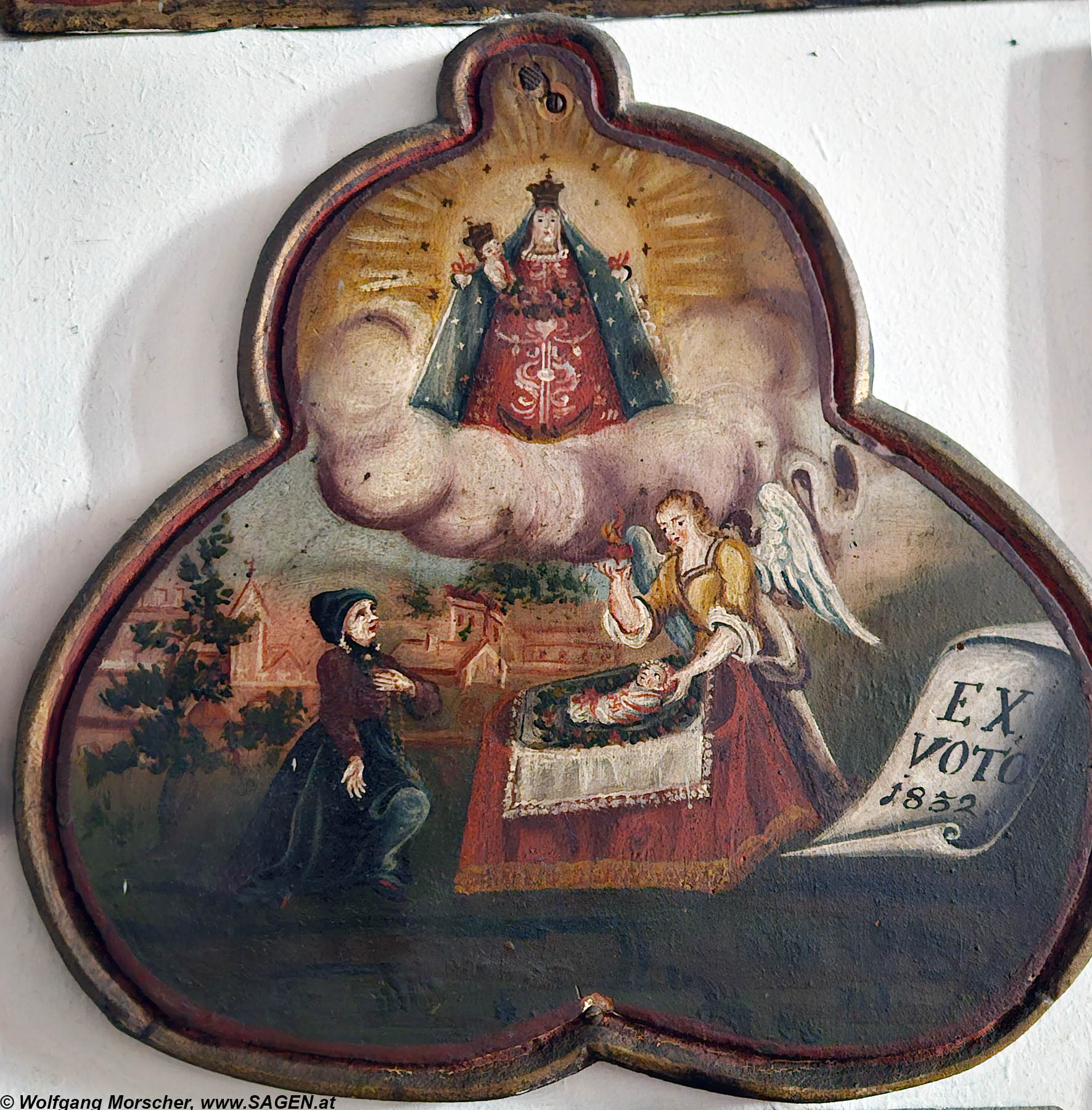 Votivbild Maria Trens, Taufe Zeichenkind, Ex Voto 1832