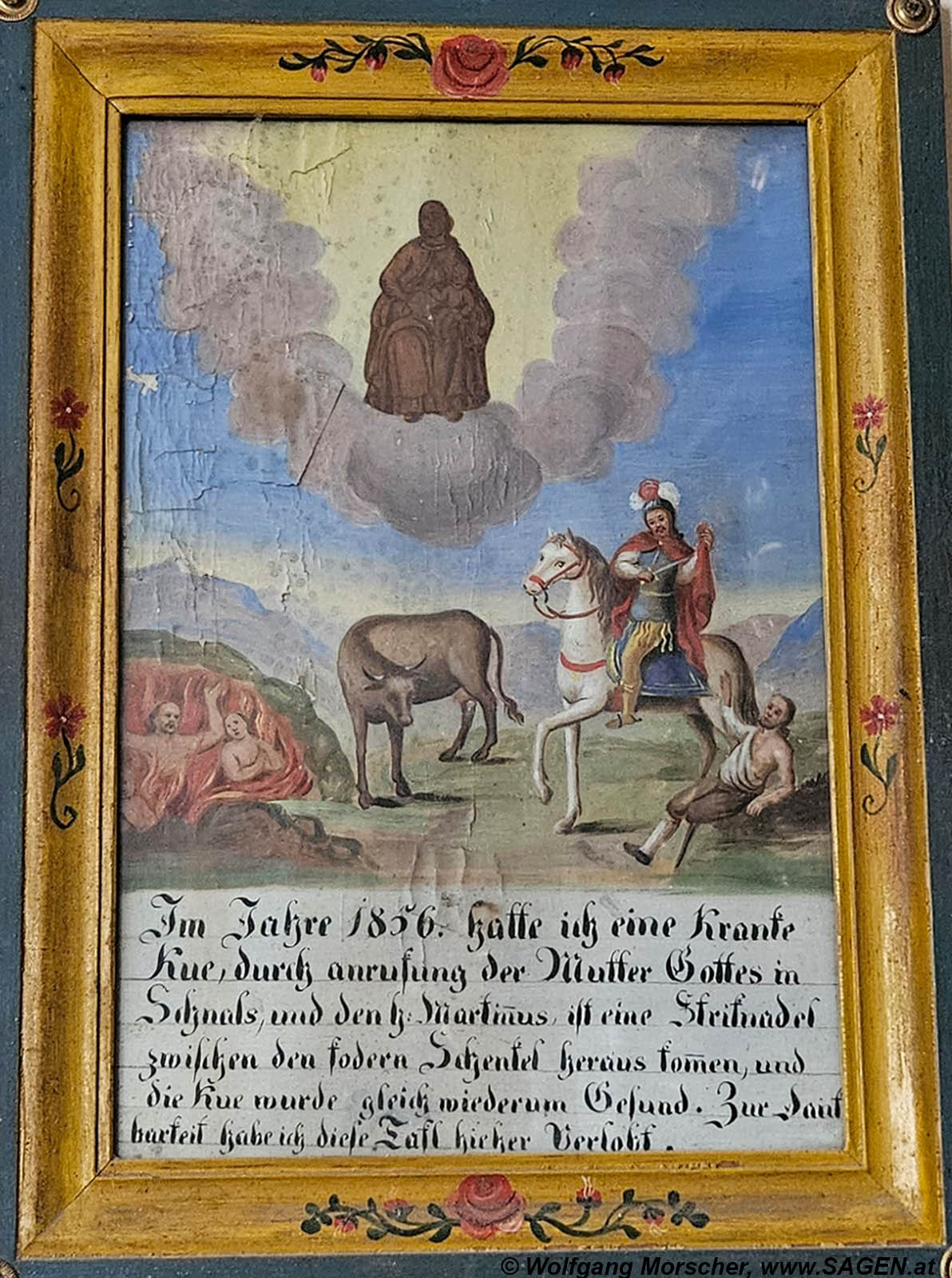Votivbild Tierheilung Kuh St. Martin im Kofel