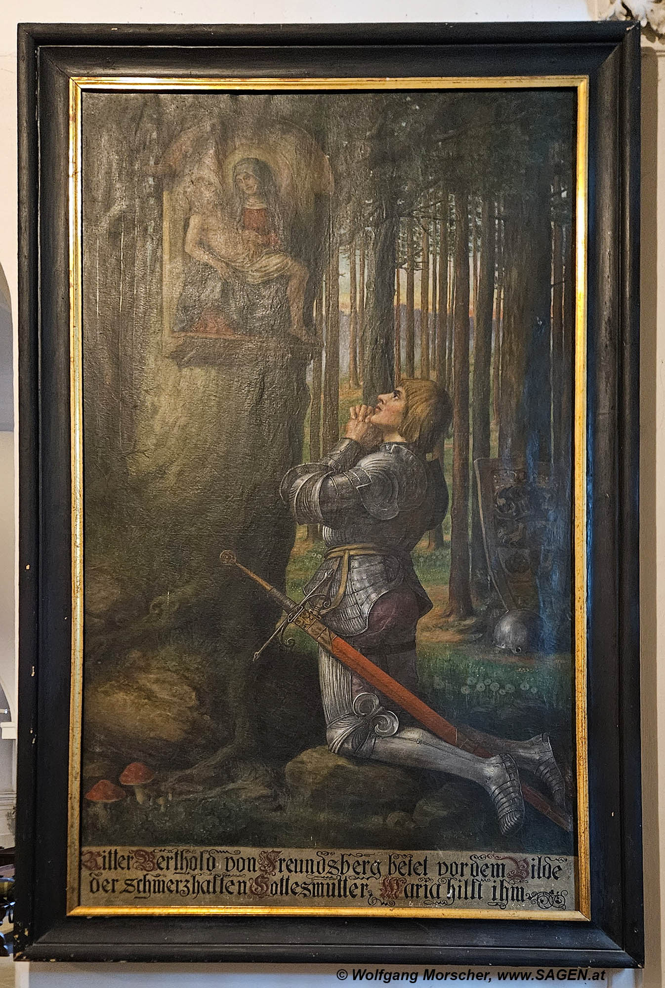 Kramsach, Pfarr- und Wallfahrtskirche Mariathal, Tirol, Leinwandbild zur Gründungssage