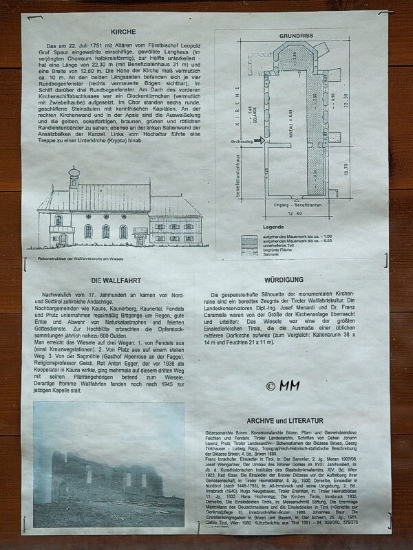 Wallfahrtskirchenruine Wiesele, Prutz, Kaunertal, Tirol