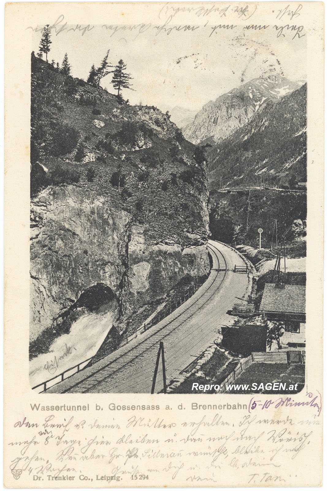 Wassertunnel bei Gossensaß an der Brennerbahn