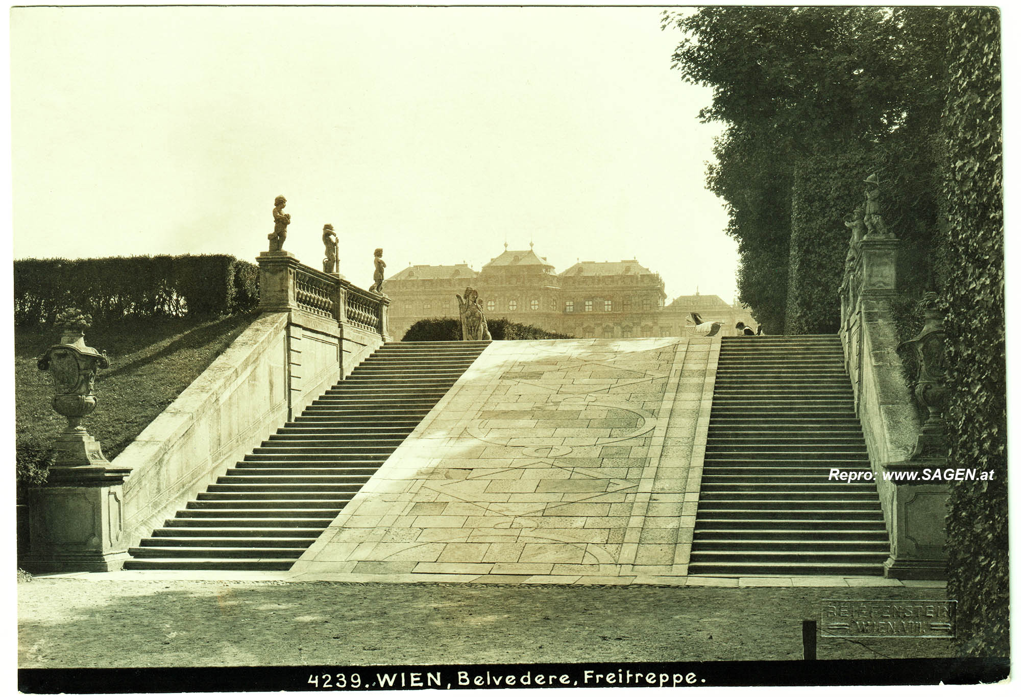 Wien, Belvedere, Freitreppe, Bruno Reiffenstein um 1910