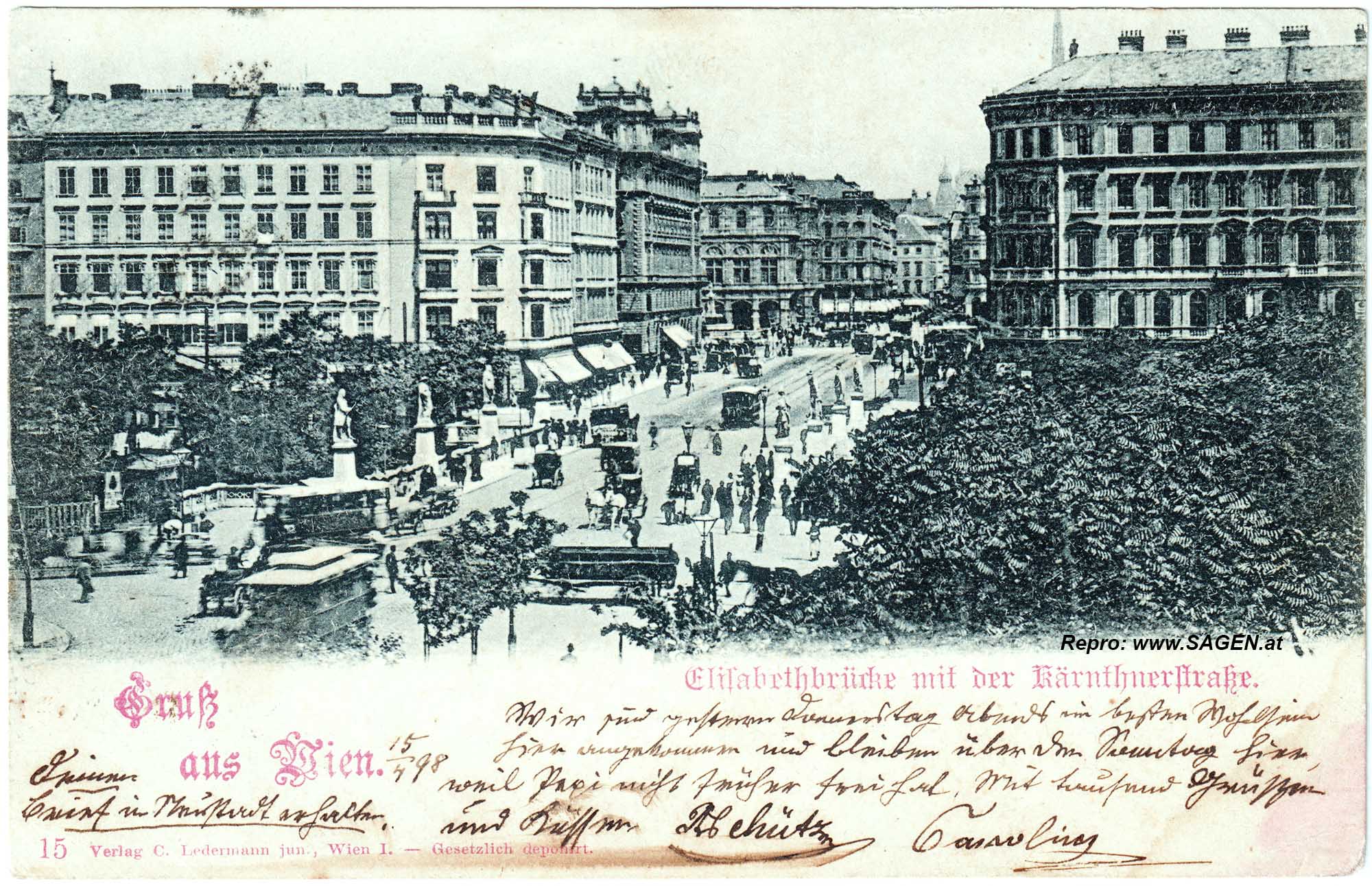 Wien, Elisabethbrücke mit der Kärntnerstraße