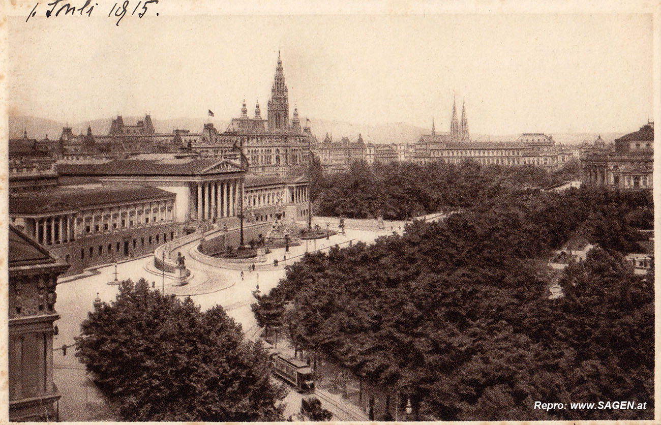 Wien Franzensring (Universitätsring) 1915
