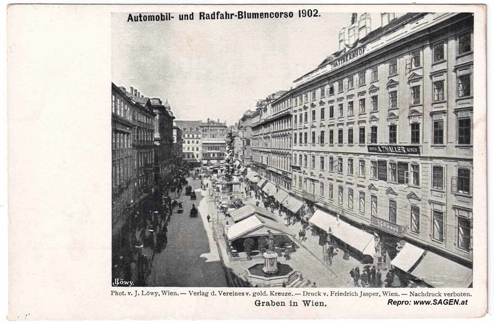 Wien Graben im Jahr 1902, Automobil- und Radfahr-Blumencorso