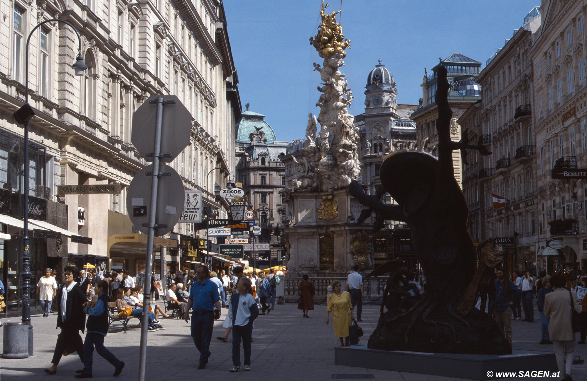 Wien Graben und Pestsäule um 1990