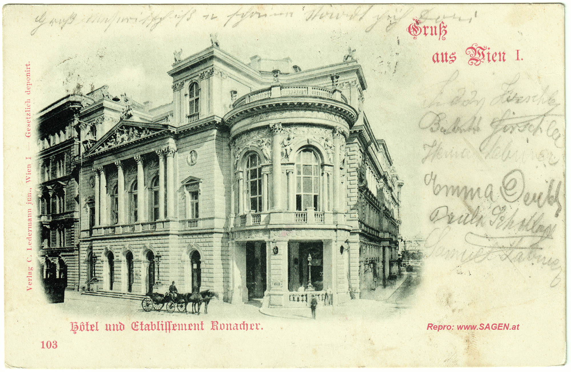 Wien, Hotel und Etablissement Ronacher um 1901