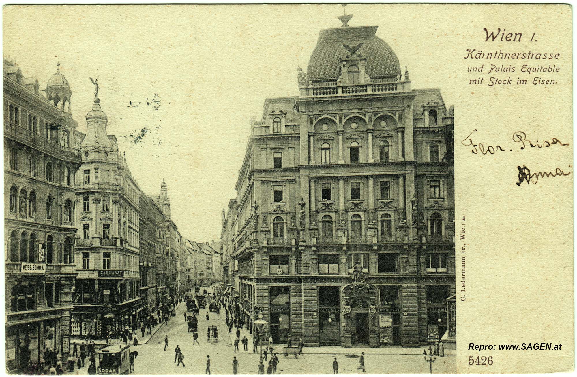 Wien Kärntner Straße und Palais Equitable mit Stock im Eisen