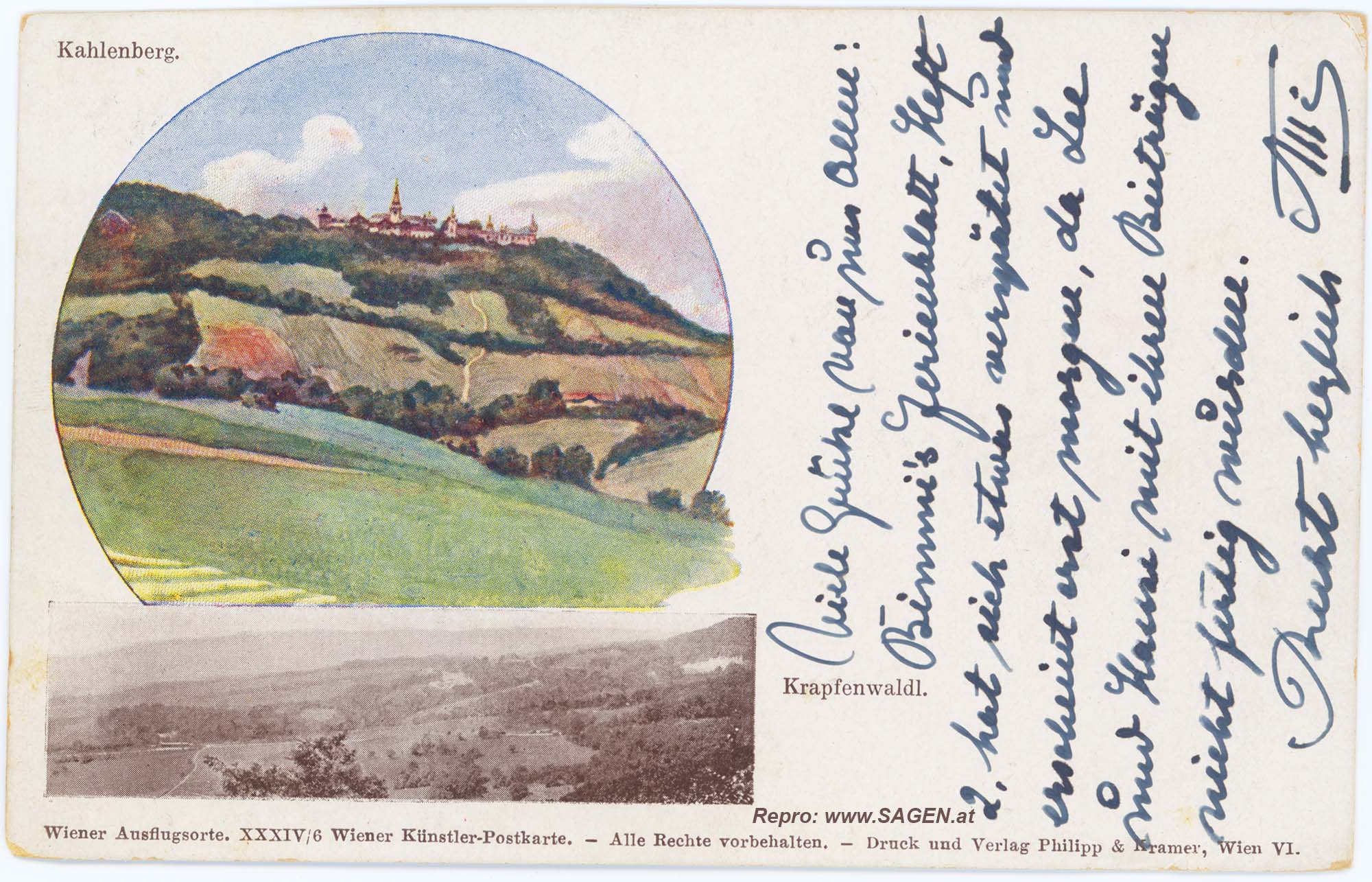 Wien, Kahlenberg und Krapfenwaldl um 1900
