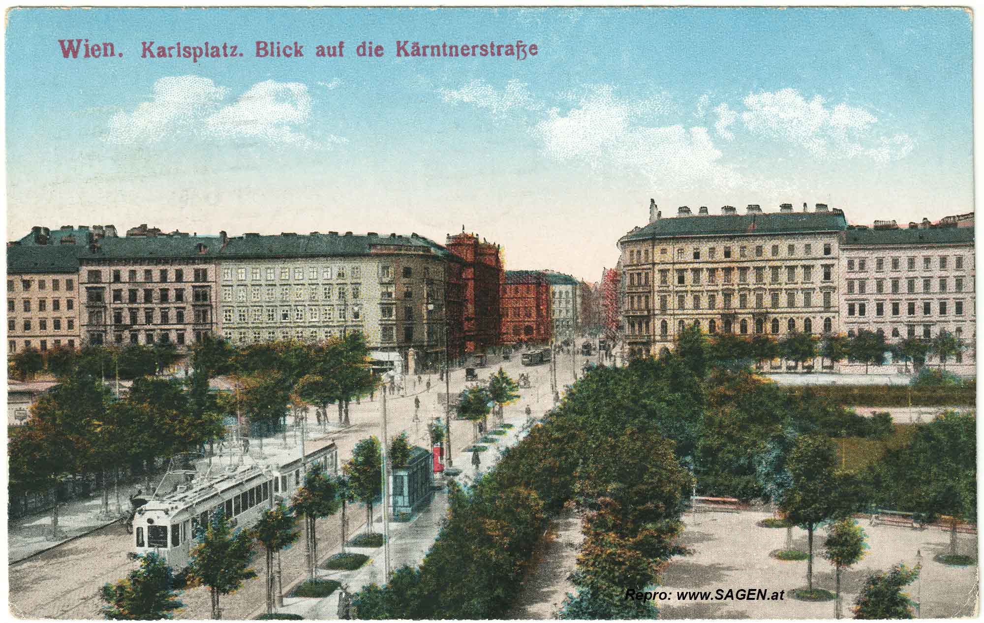 Wien, Karlsplatz. Blick auf die Kärntner Straße