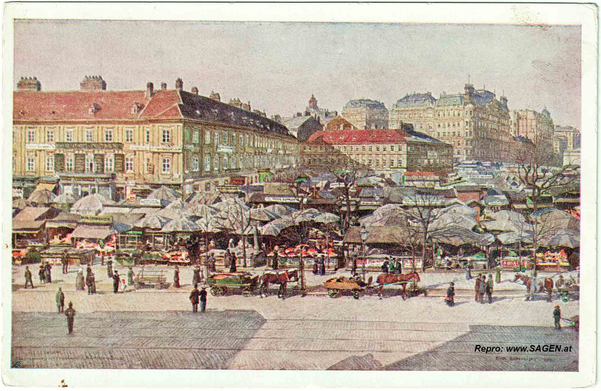 Wien, Naschmarkt Künstlerkarte