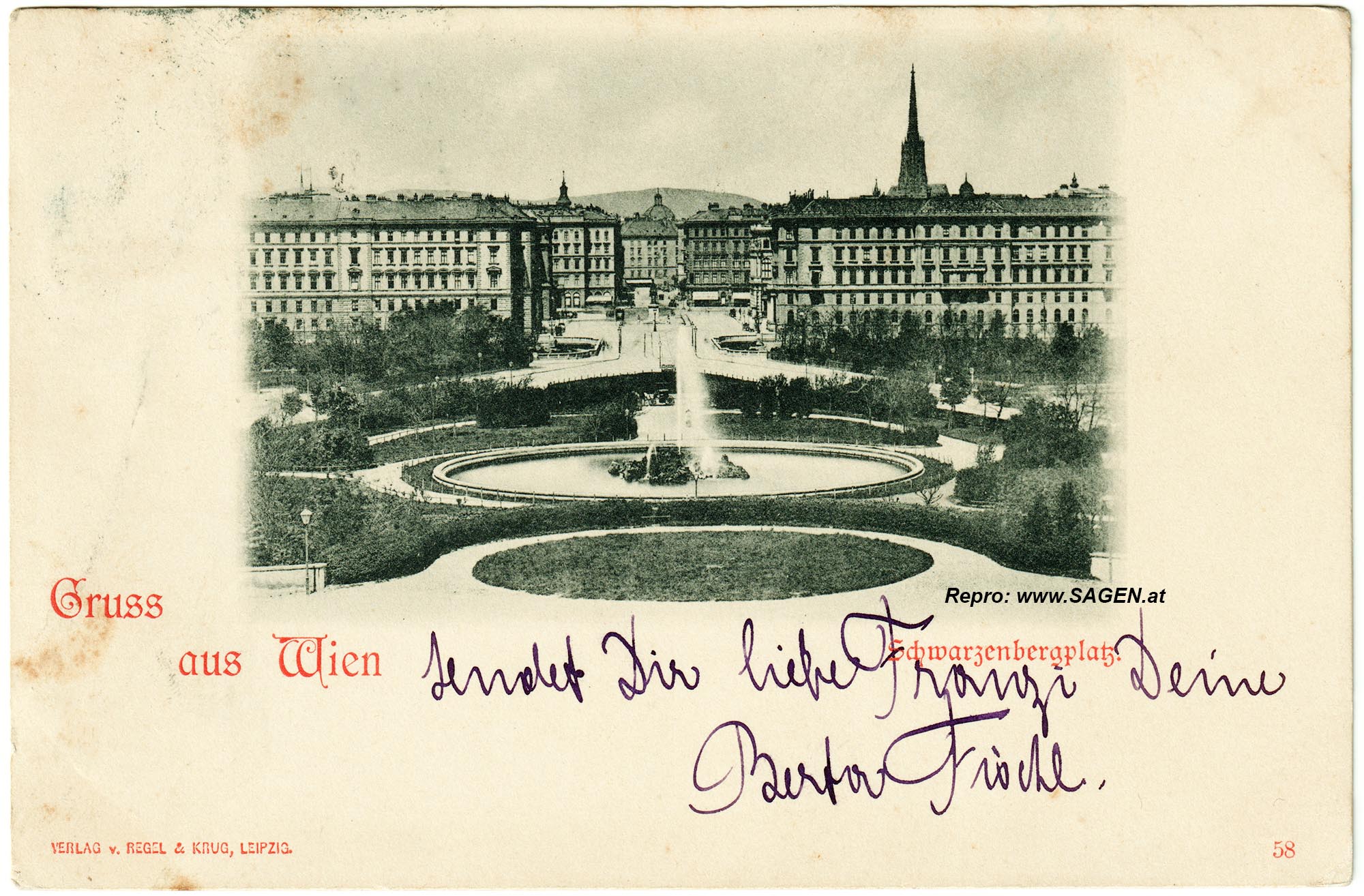 Wien Schwarzenbergplatz im Jahr 1897