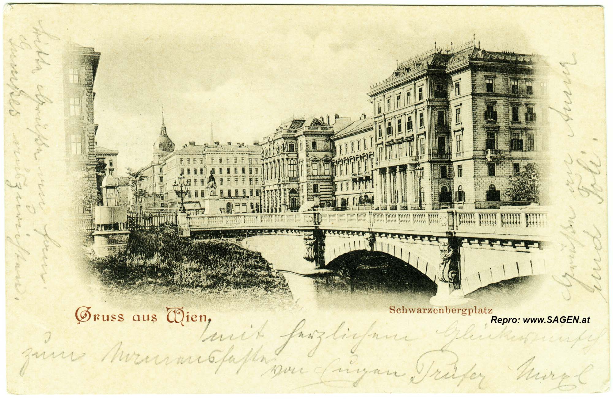 Wien, Schwarzenbergplatz und Schwarzenbergbrücke